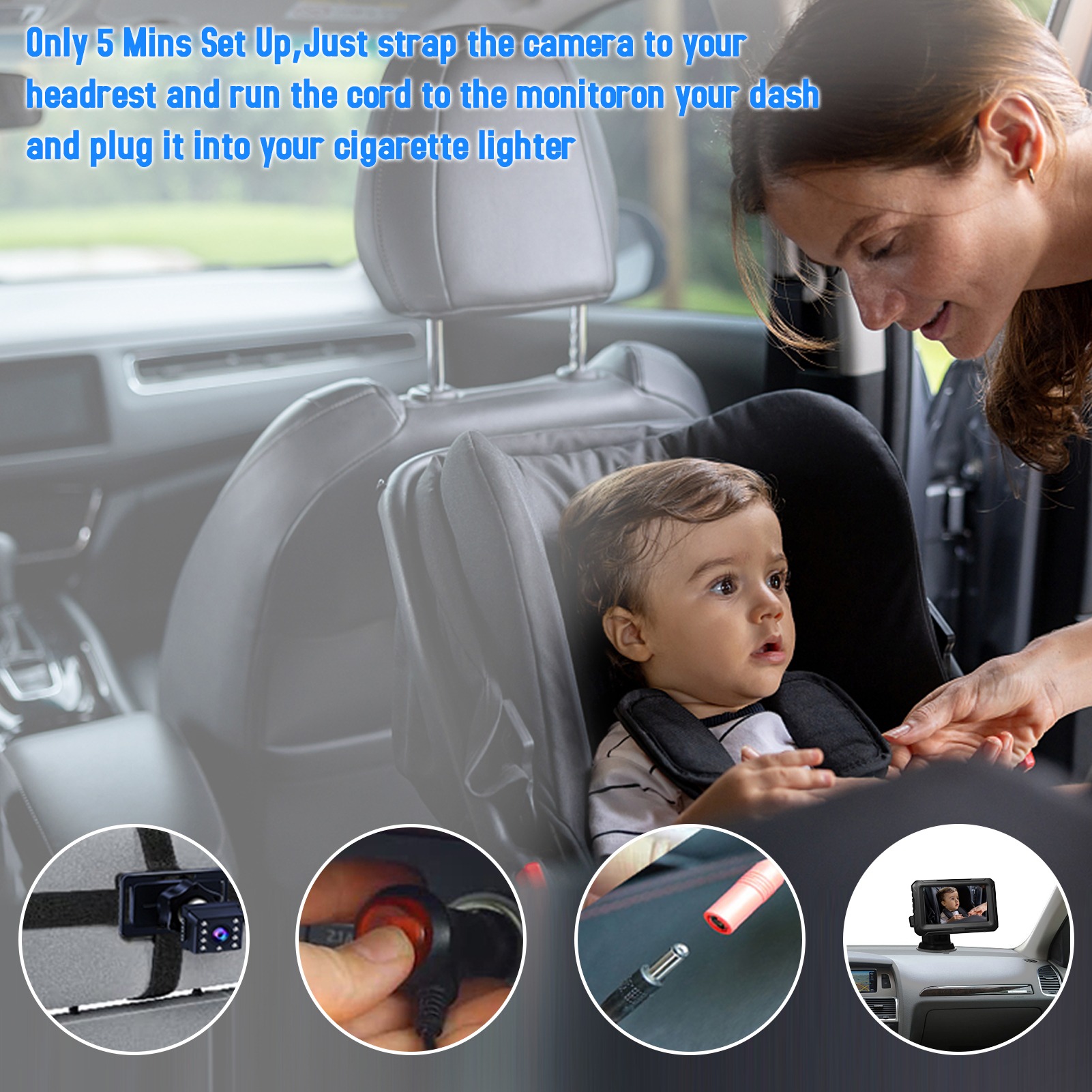 1080P Babyautospiegelmonitor m - Baby Nursery Camera recensie en prijs