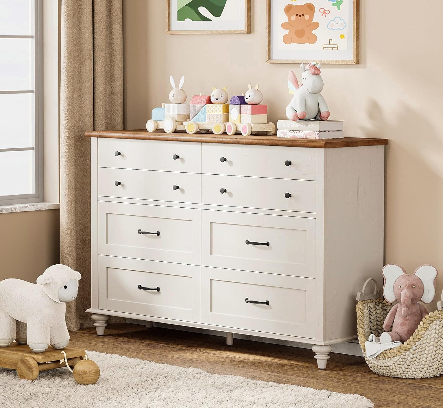 Moderne kindercommode met 7 la - Baby Nursery Dresser recensie en prijs