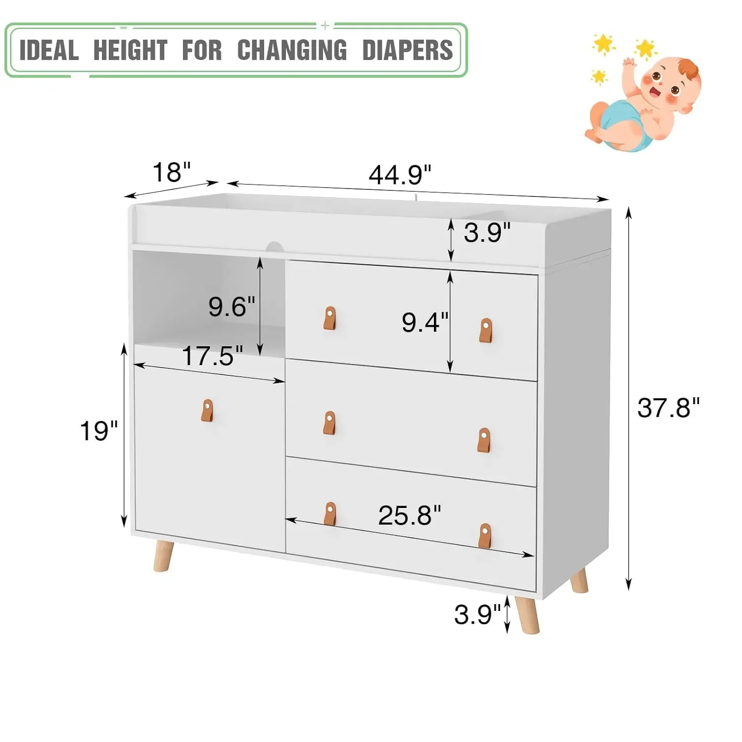 Baby commode met verschoningsb - Baby Nursery Dresser recensie en prijs