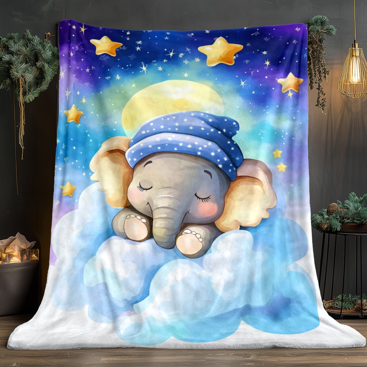 Slapende babyolifant wolk ster - Baby Nursery Elephant Theme recensie en prijs