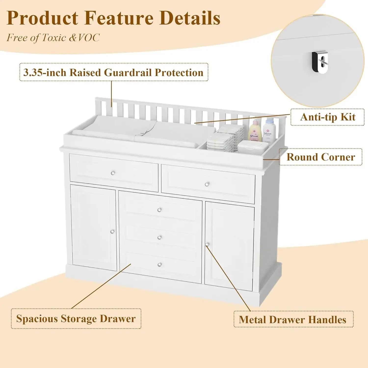 46 Baby commode met verschonin - Baby Nursery Dresser recensie en prijs
